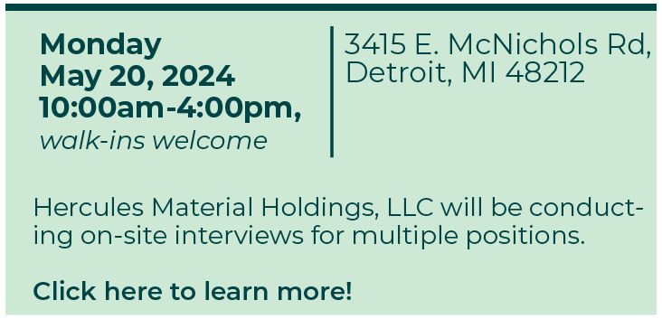 Hercules Materials Holdings, LLC Job Fair 2024