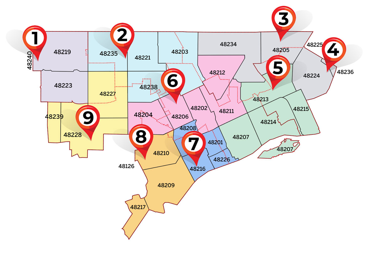 Locations Detroit At Work   Location Map 