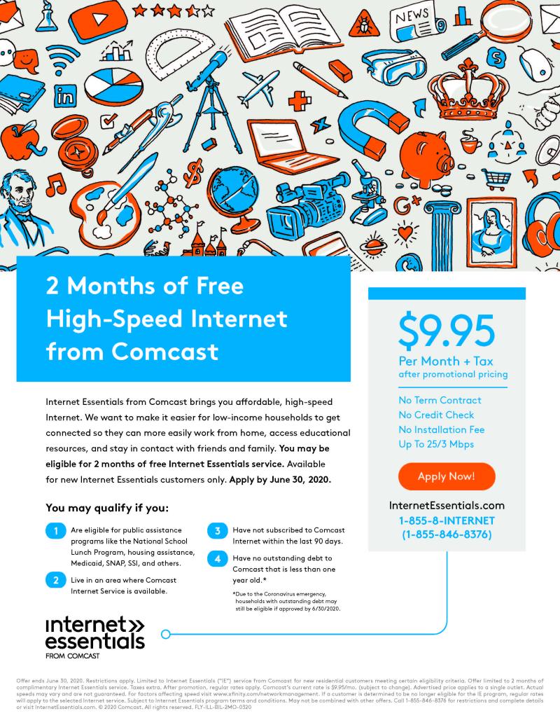 Updated Comcast Web Access Flyer for Detroiters April 30 2020